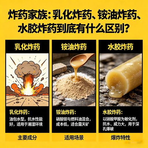 东昌府炸药家族：乳化炸药、铵油炸药、水胶炸药到底有什么区别？